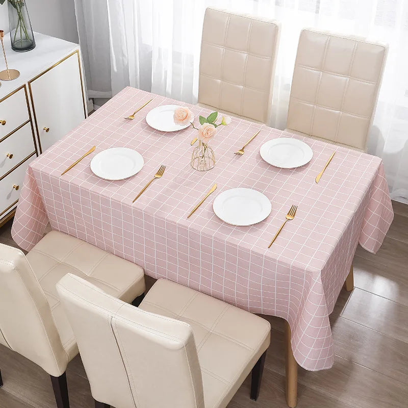 Nappe de table imperméable à carreaux pastel