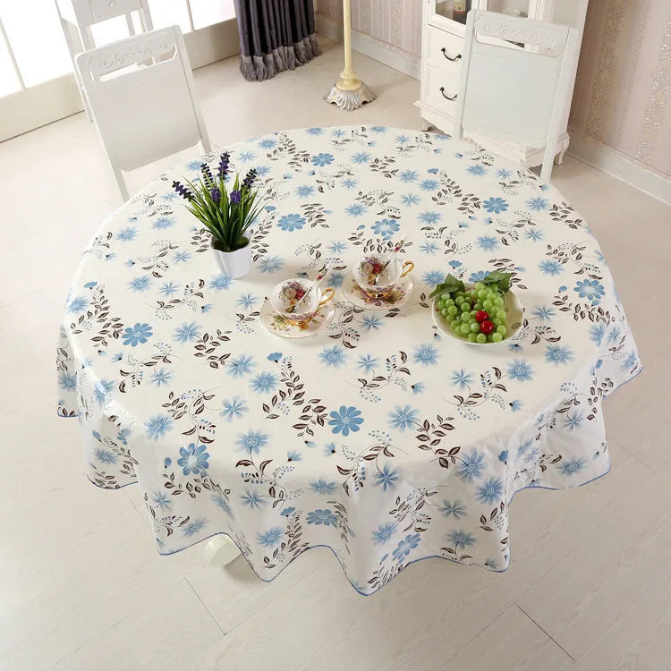 Nappe ronde en PVC imprimé florale