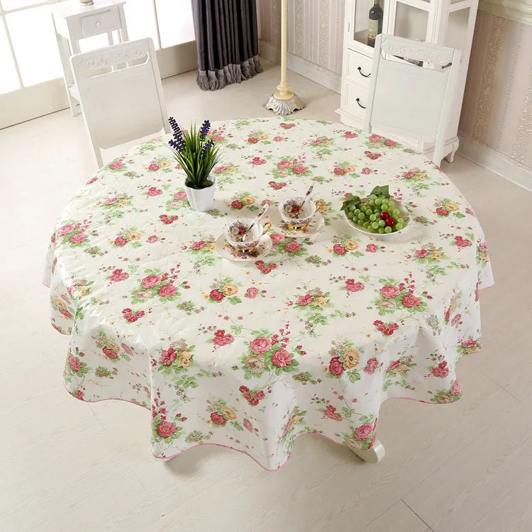 Nappe ronde en PVC imprimé florale