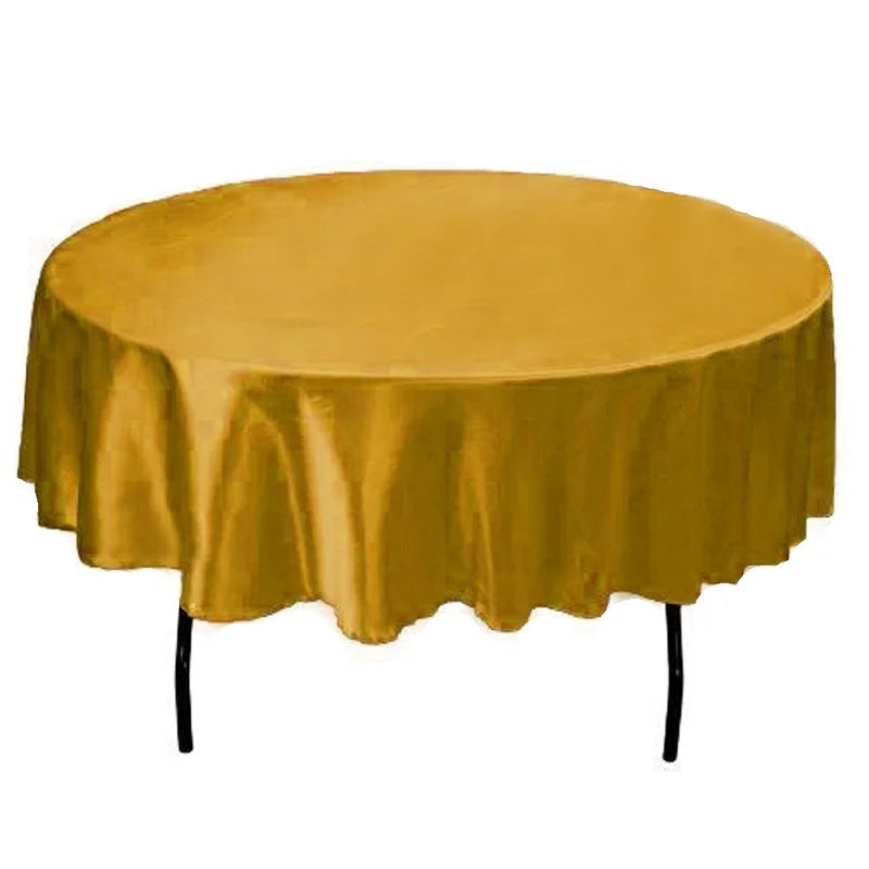 Nappe de table ronde en satin - Couleurs variées