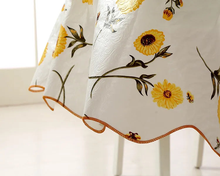 Nappe ronde en PVC imprimé florale