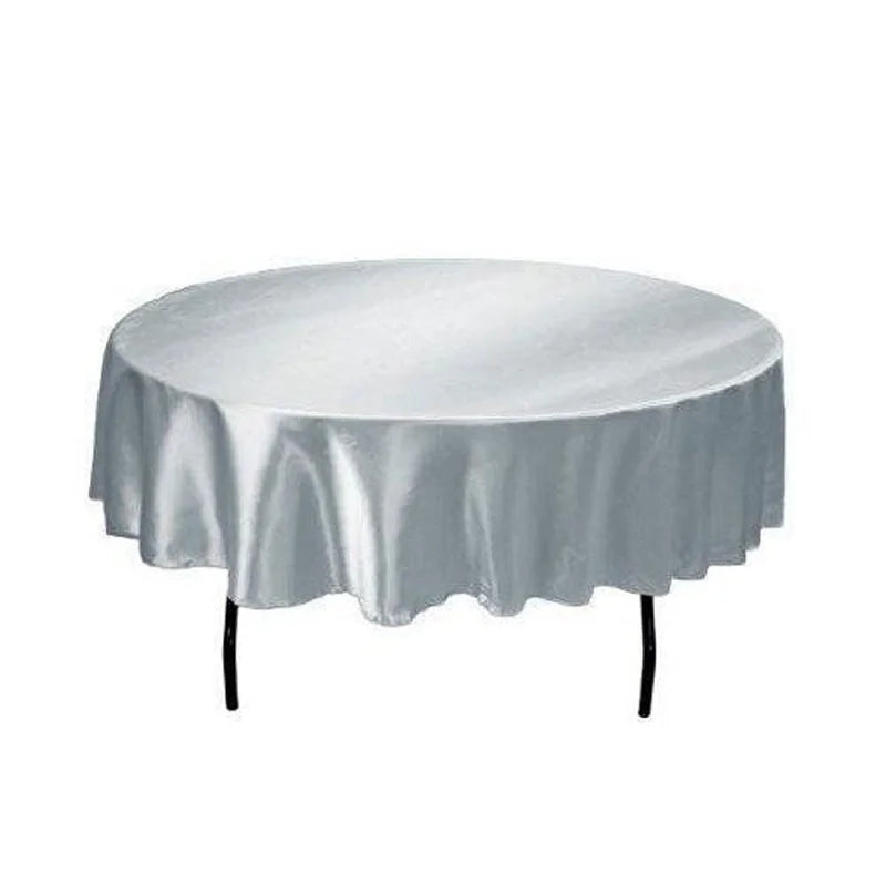Nappe de table ronde en satin - Couleurs variées