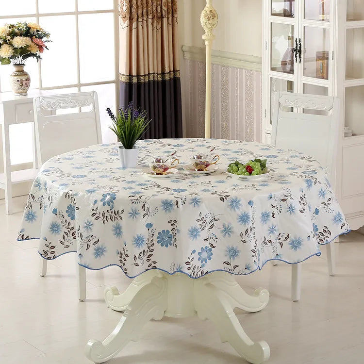 Nappe ronde en PVC imprimé florale