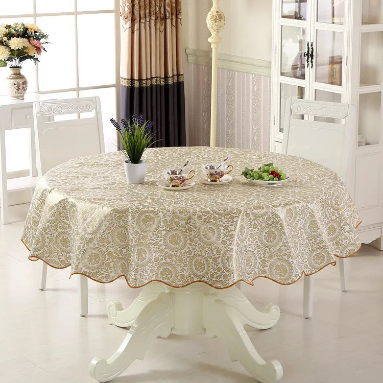 Nappe ronde en PVC imprimé florale