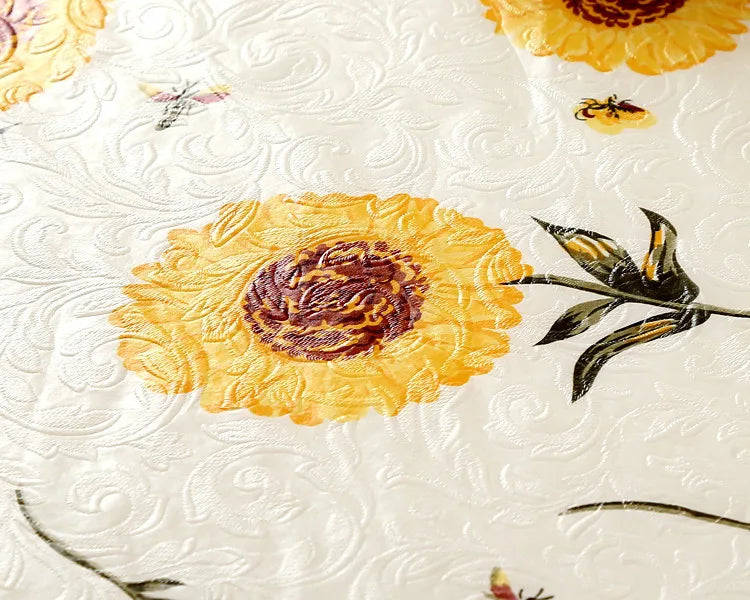 Nappe ronde en PVC imprimé florale