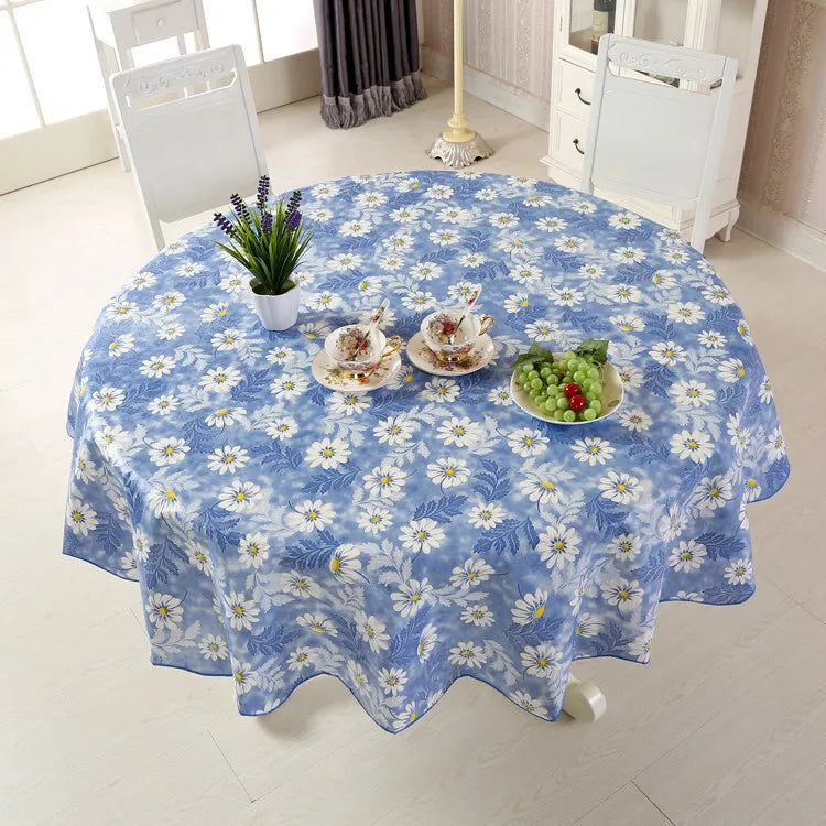 Nappe ronde en PVC imprimé florale