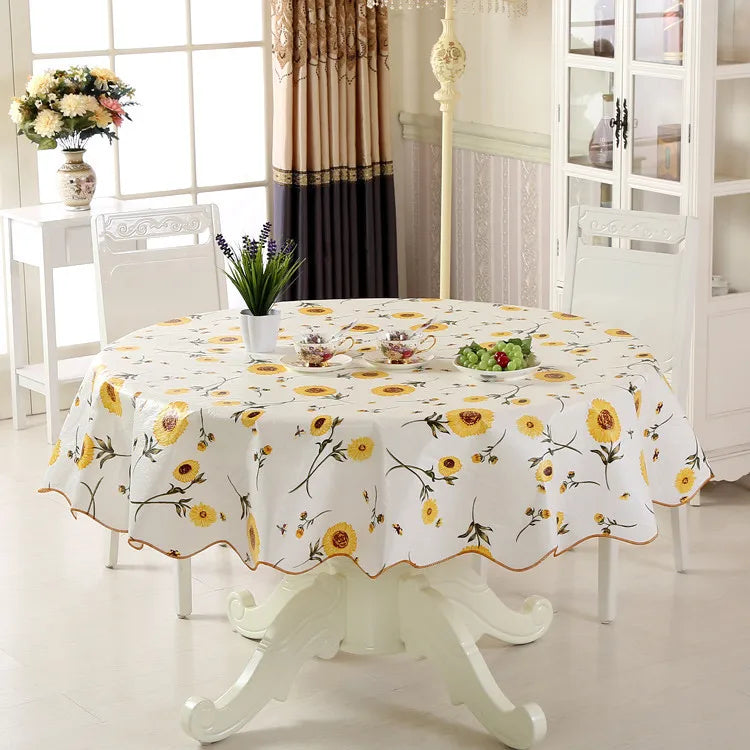 Nappe ronde en PVC imprimé florale