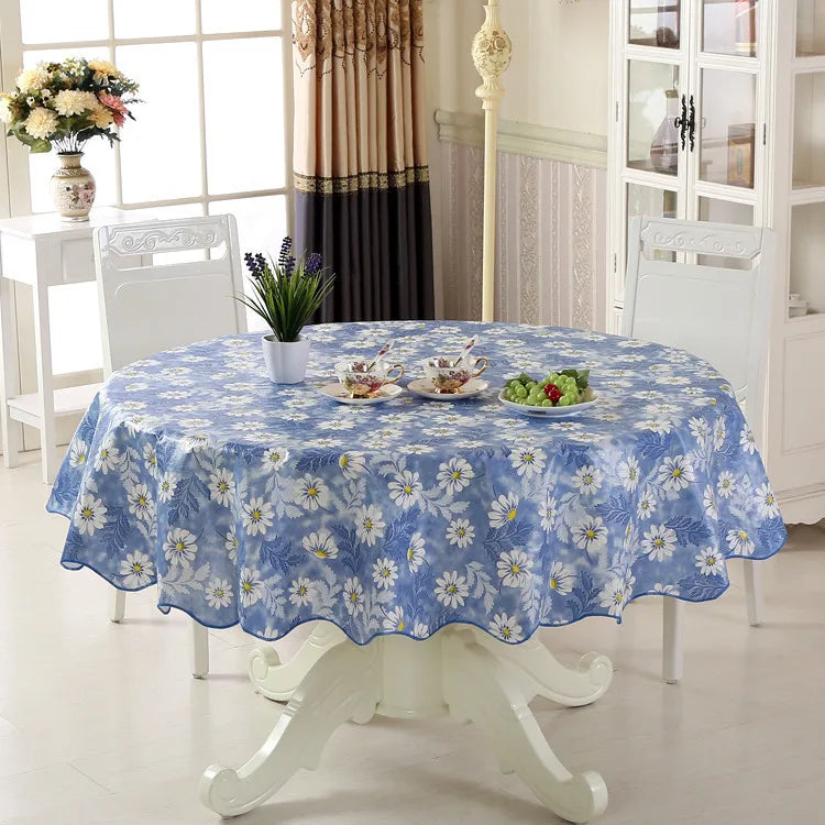 Nappe ronde en PVC imprimé florale
