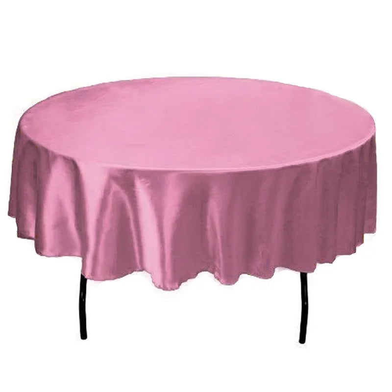 Nappe de table ronde en satin - Couleurs variées