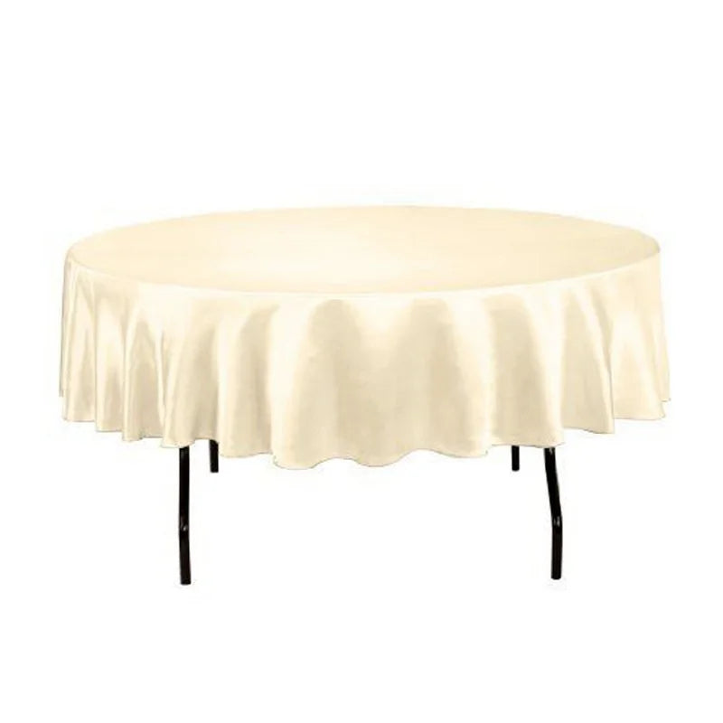 Nappe de table ronde en satin - Couleurs variées