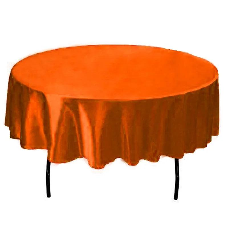 Nappe de table ronde en satin - Couleurs variées
