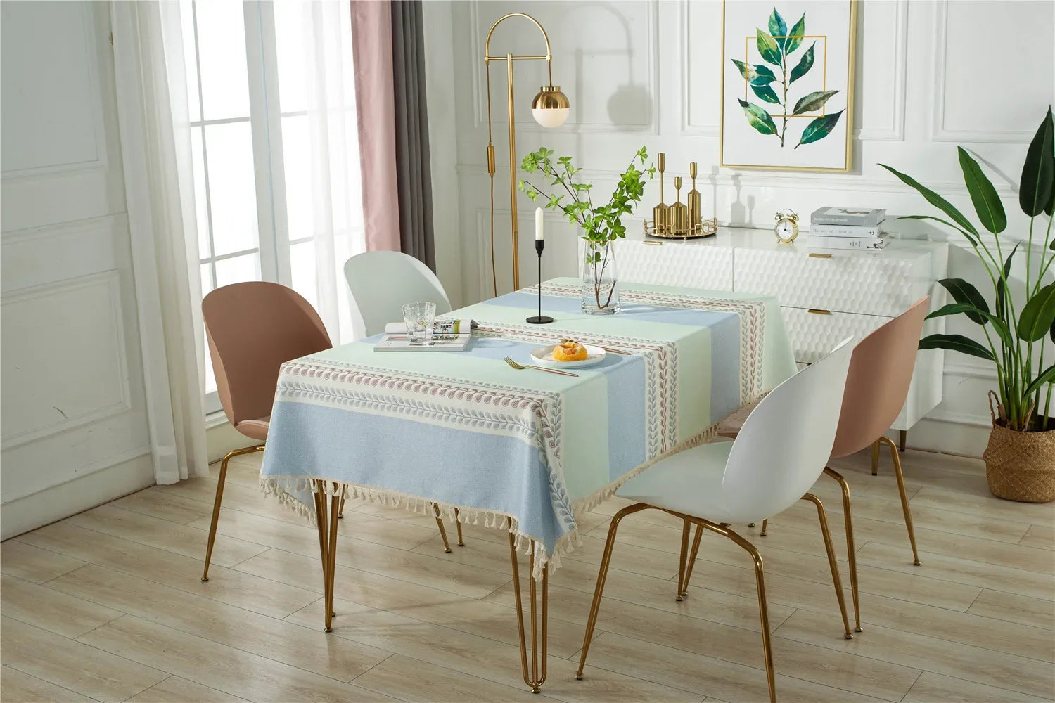 Nappe en coton imperméable – à larges rayures