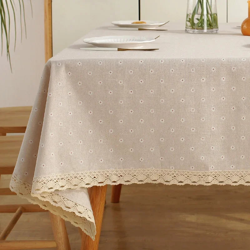 Nappe en lin imprimé petites fleurs