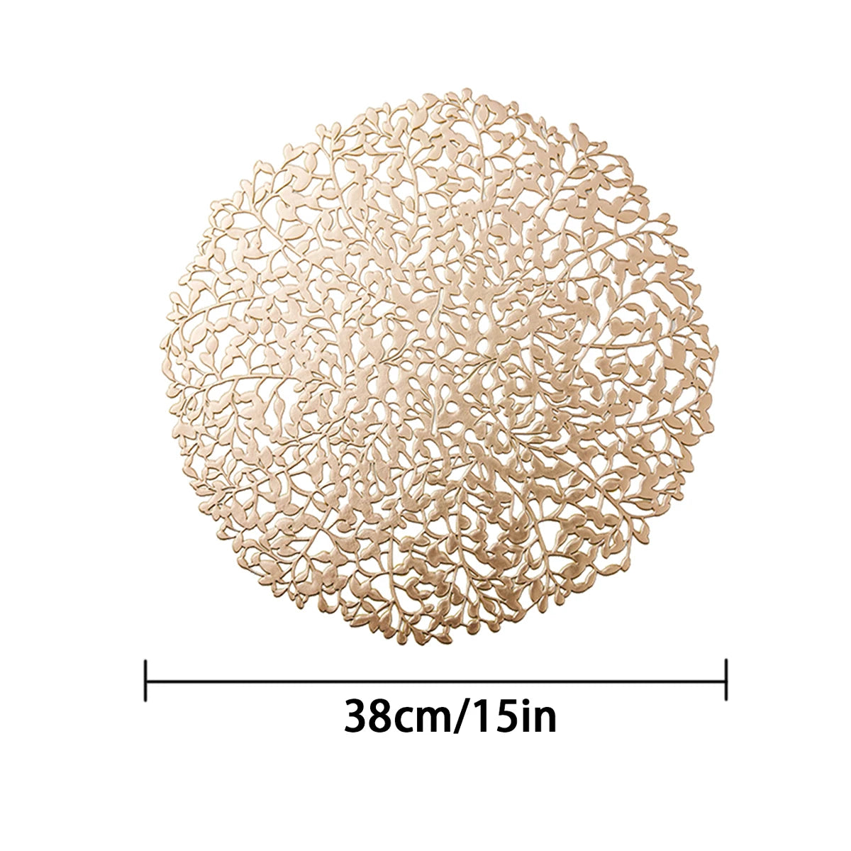 Lot de 6 Napperons ronds en PVC - Doré