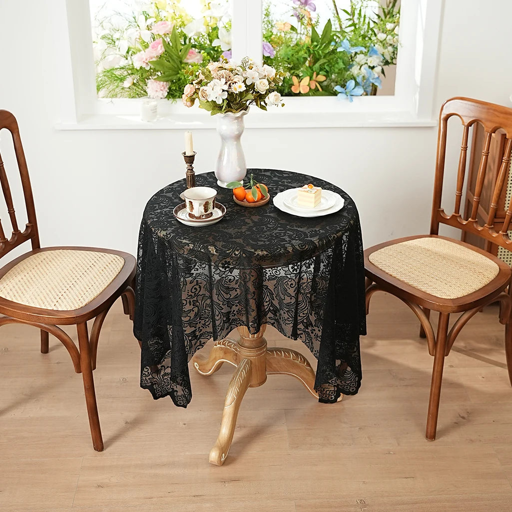 Nappe de table en dentelle - Noir