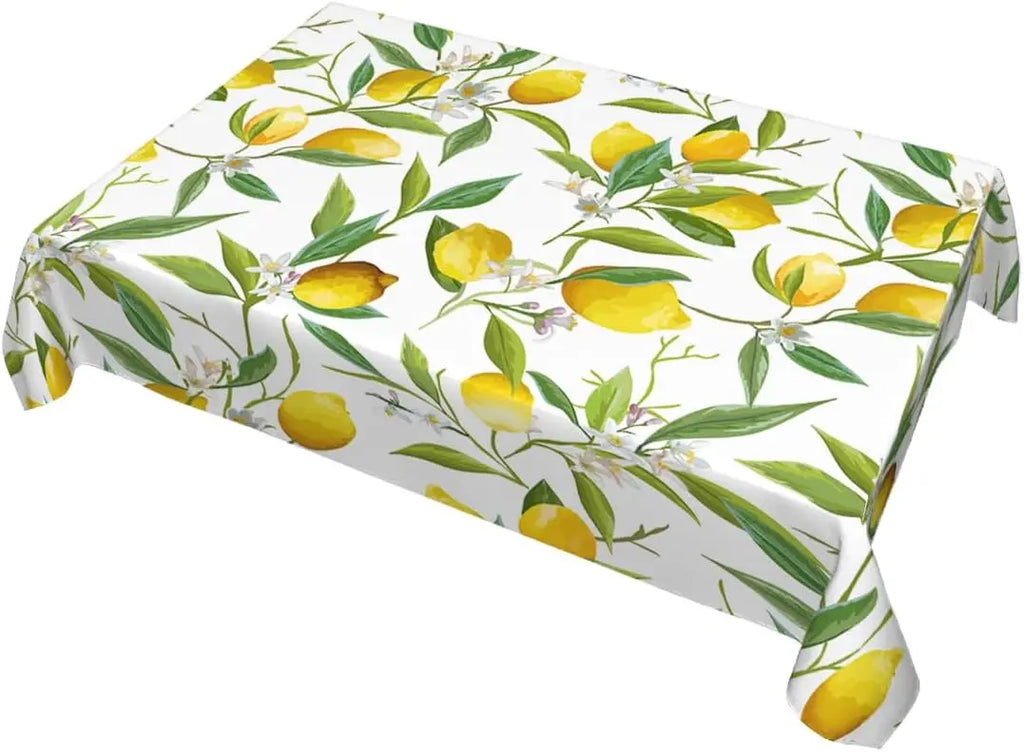 Nappe de table imperméable fleurs de citron jaune