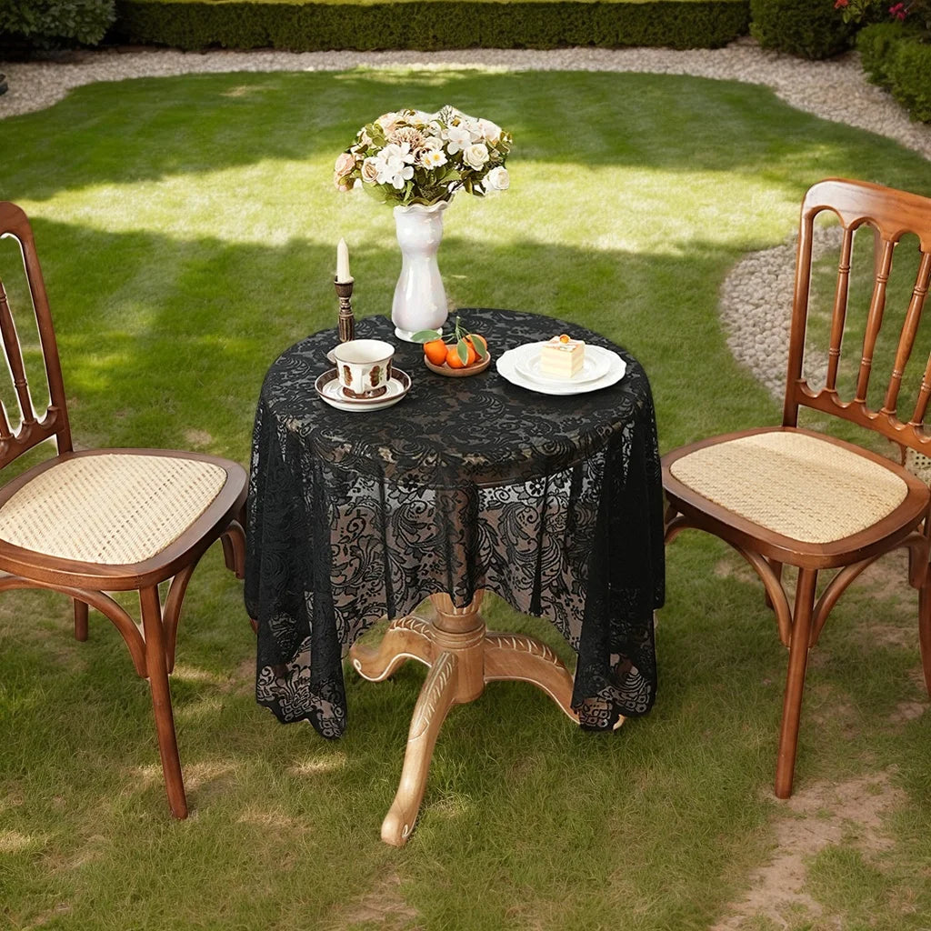 Nappe de table en dentelle - Noir