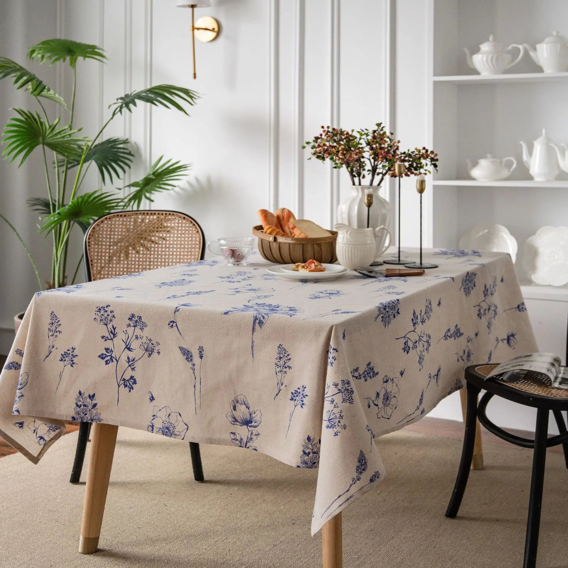 Nappe en coton – imprimé floral minimaliste