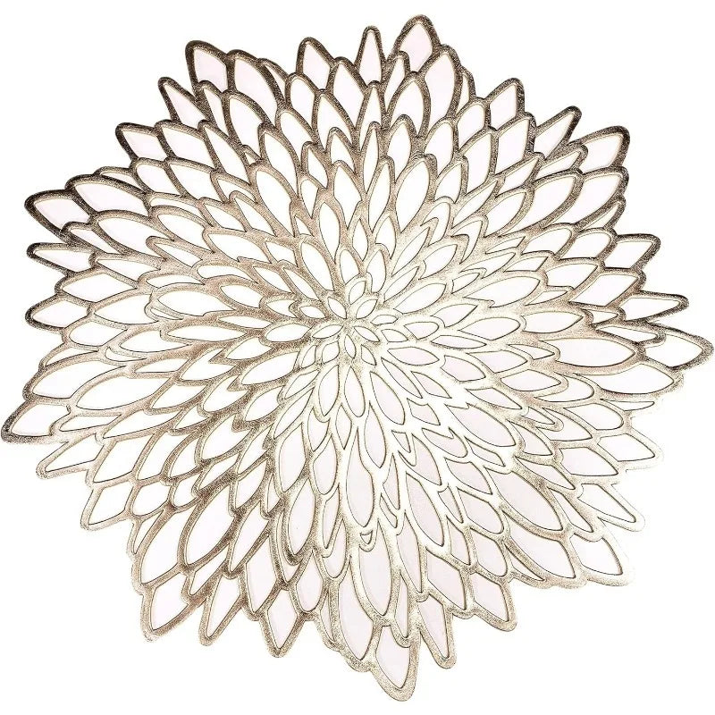 Lot de 6 Napperons en PVC - doré