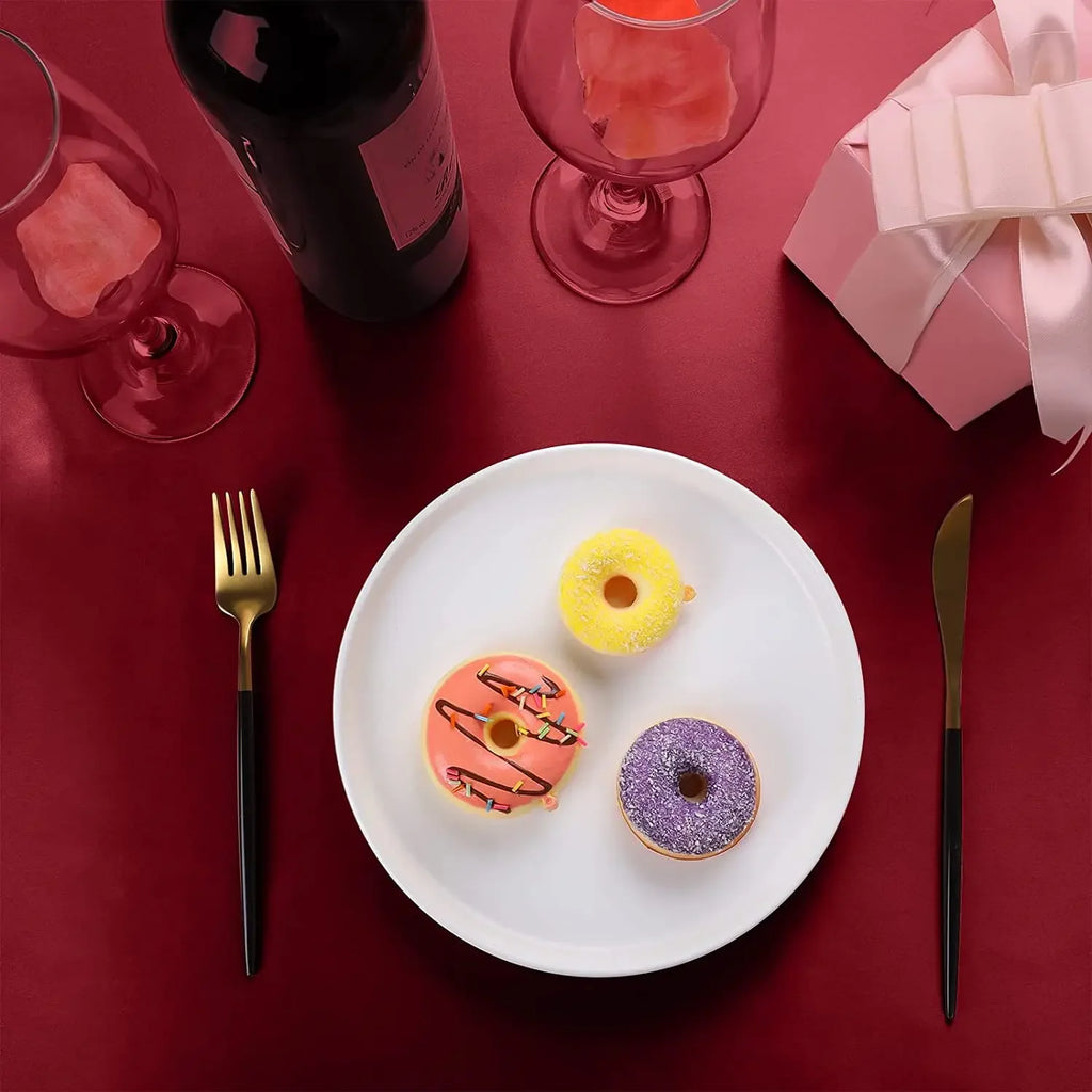 Nappe de table en satin - Rouge foncé