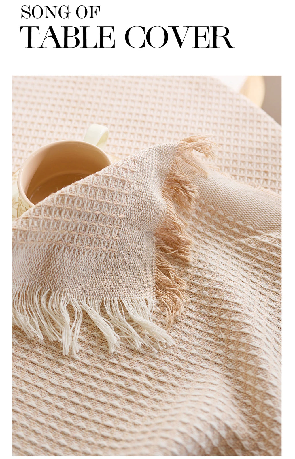 Nappe à franges carrée en coton