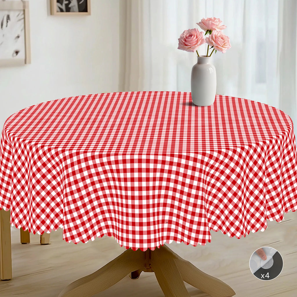 Nappe de table imperméable à carreaux rouge et blanc
