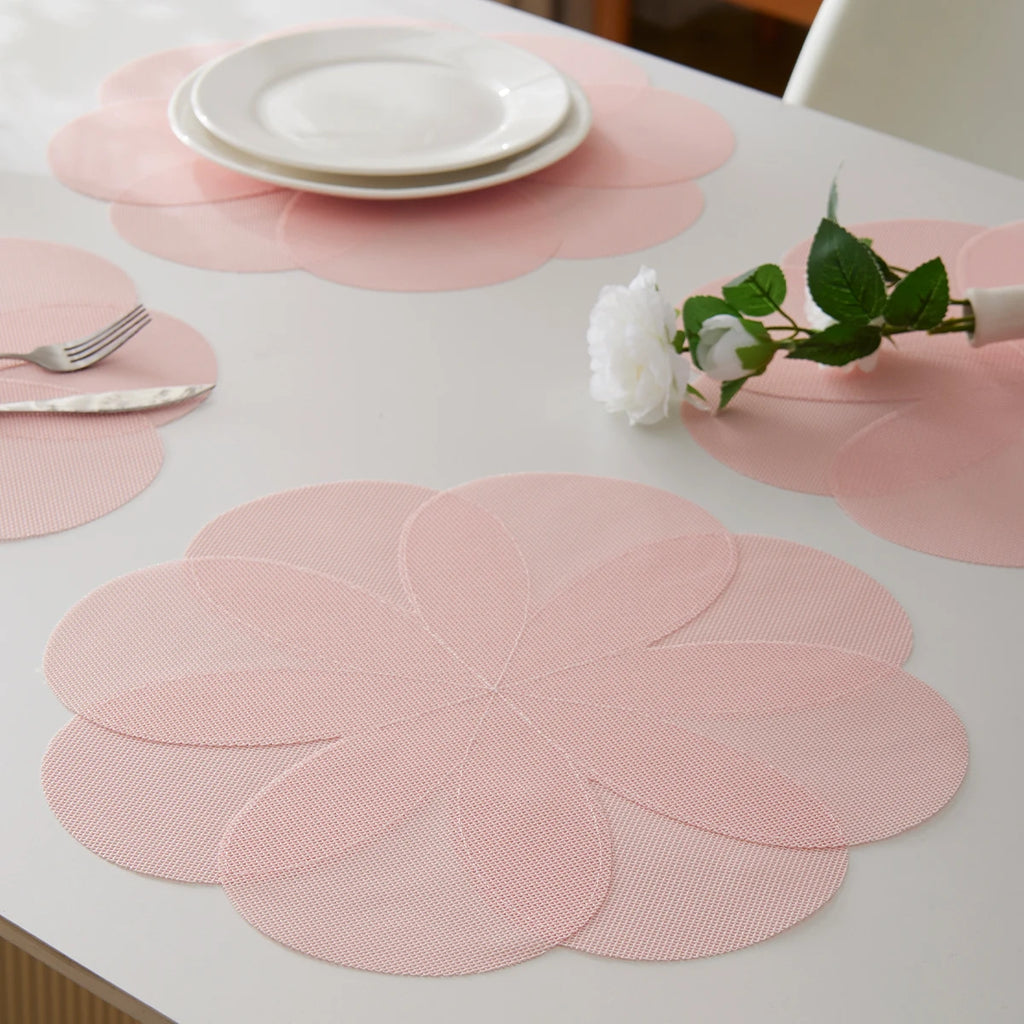 Lot de napperons en PVC antidérapants en Forme de fleurs