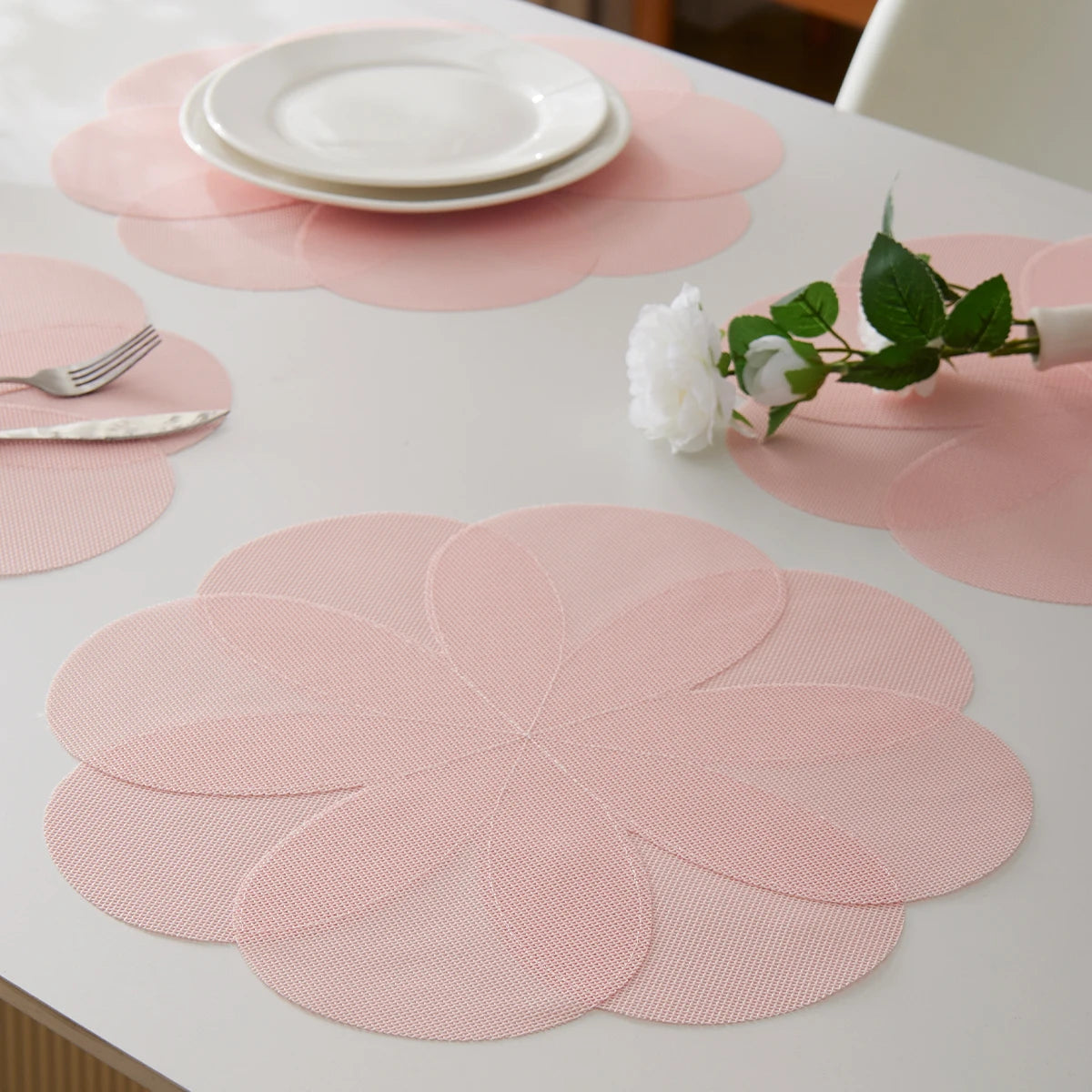 Lot de napperons en PVC antidérapants en Forme de fleurs