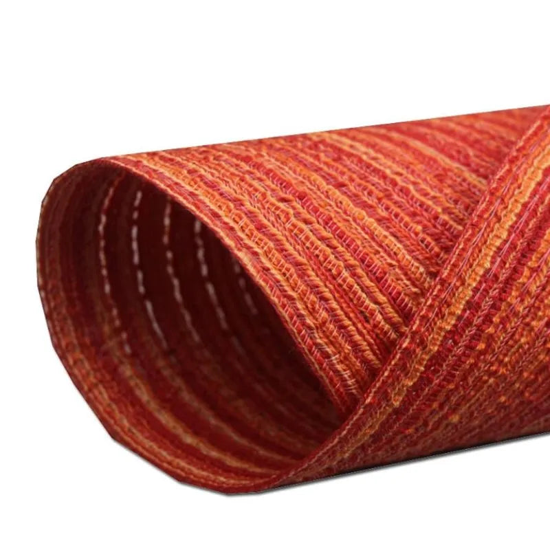 Lot de 4 napperons ronds tissés - Orange