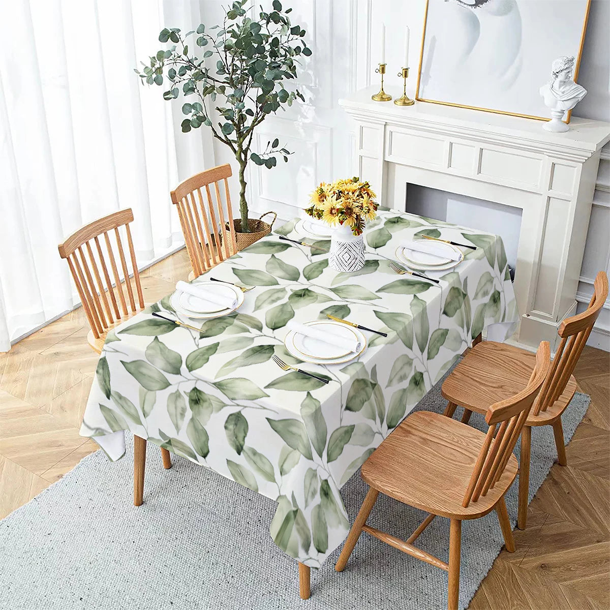 Nappe de table imperméable imprimé feuilles de palmier