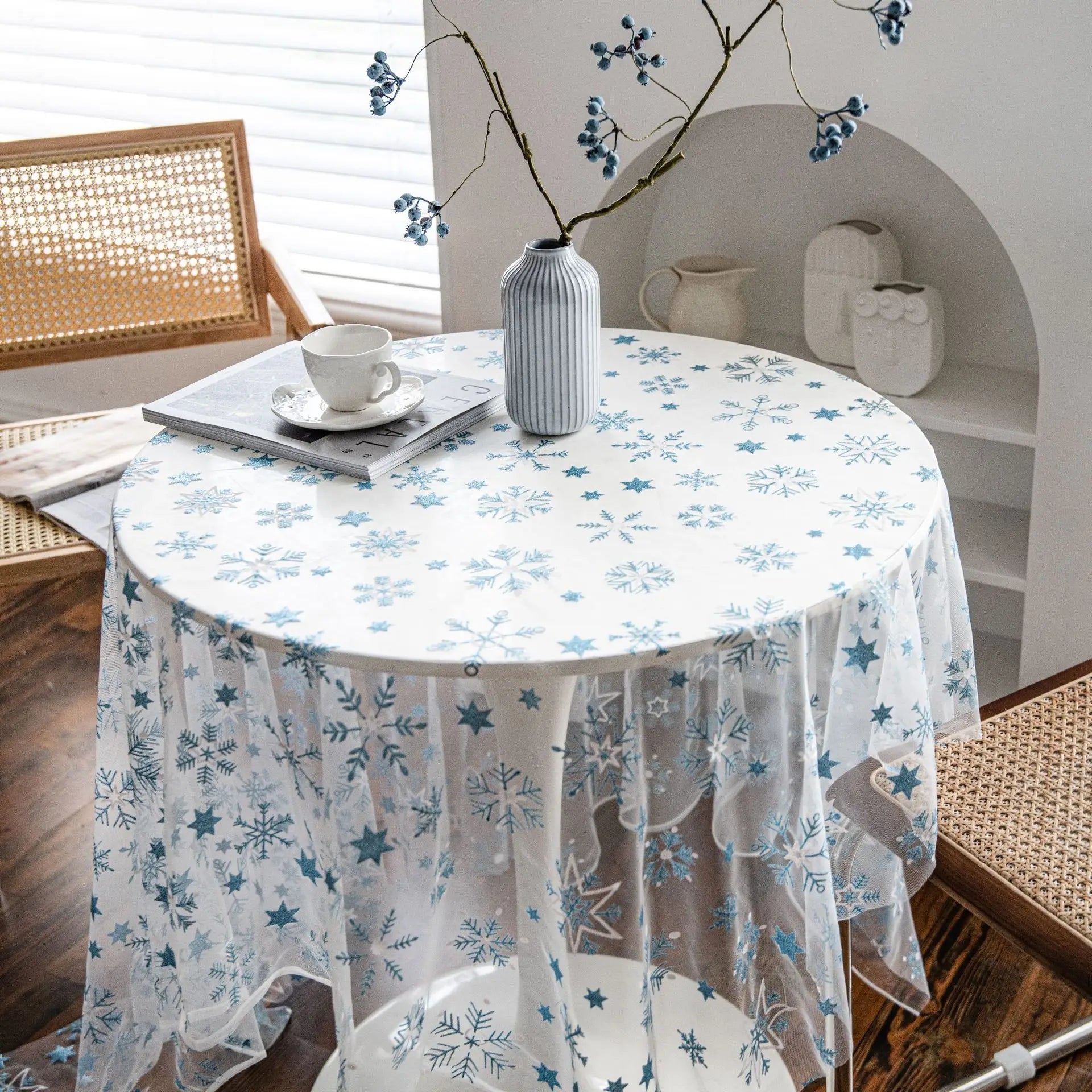 Nappe de table en dentelle - Bleu