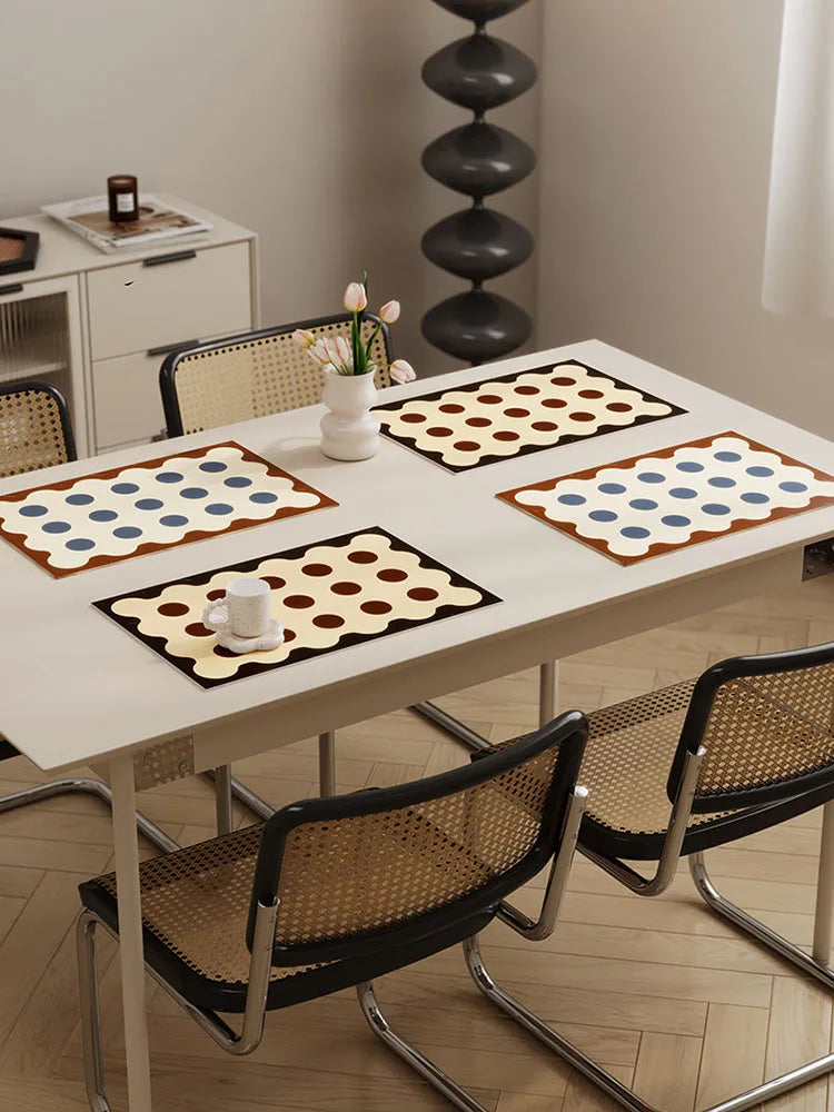 Lot de 4 napperons en similicuir style nordique