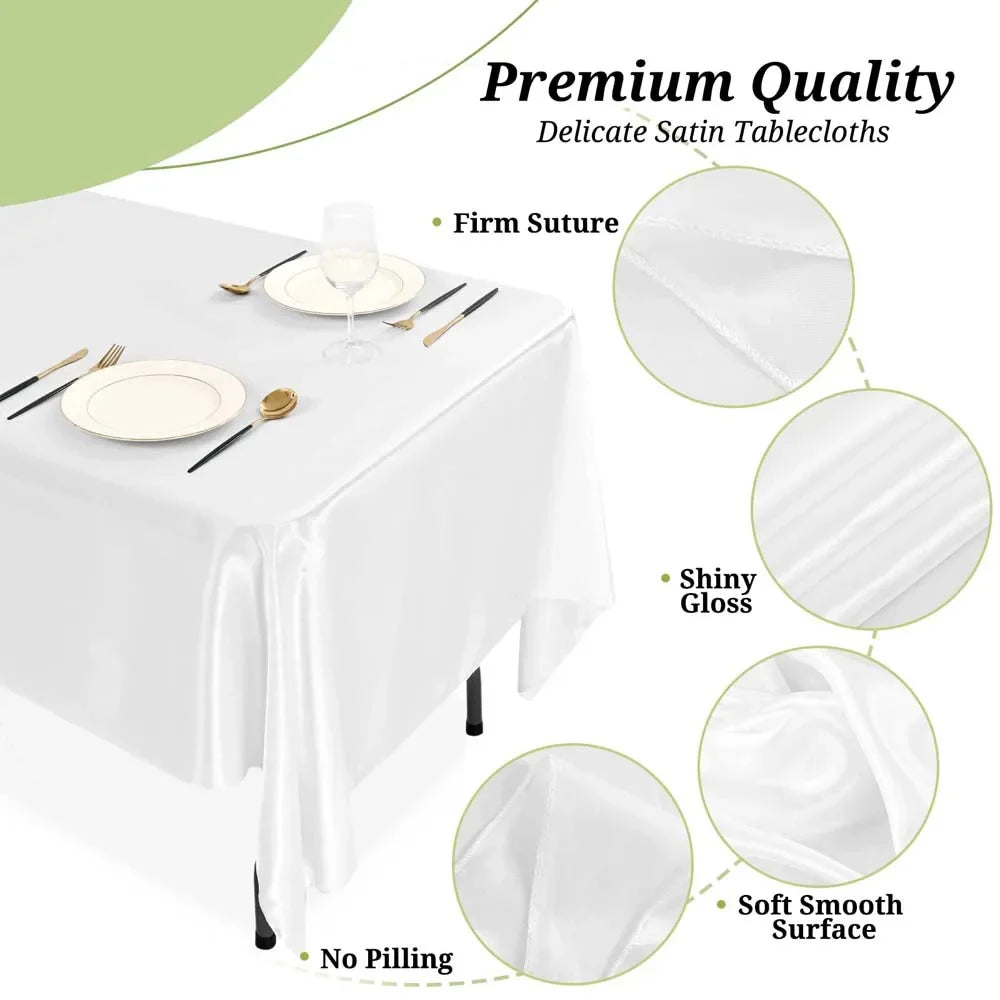 Nappe de table en satin - Blanc