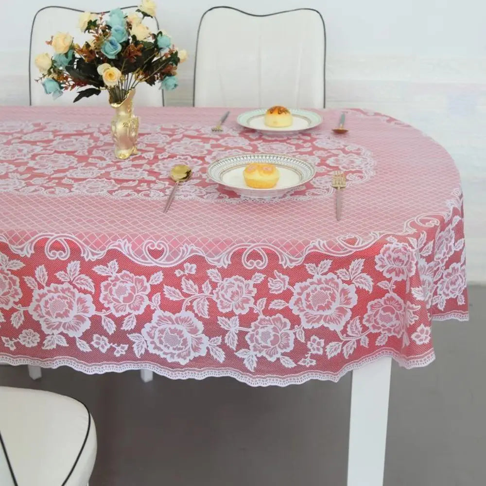 Nappe de table ovale brodée