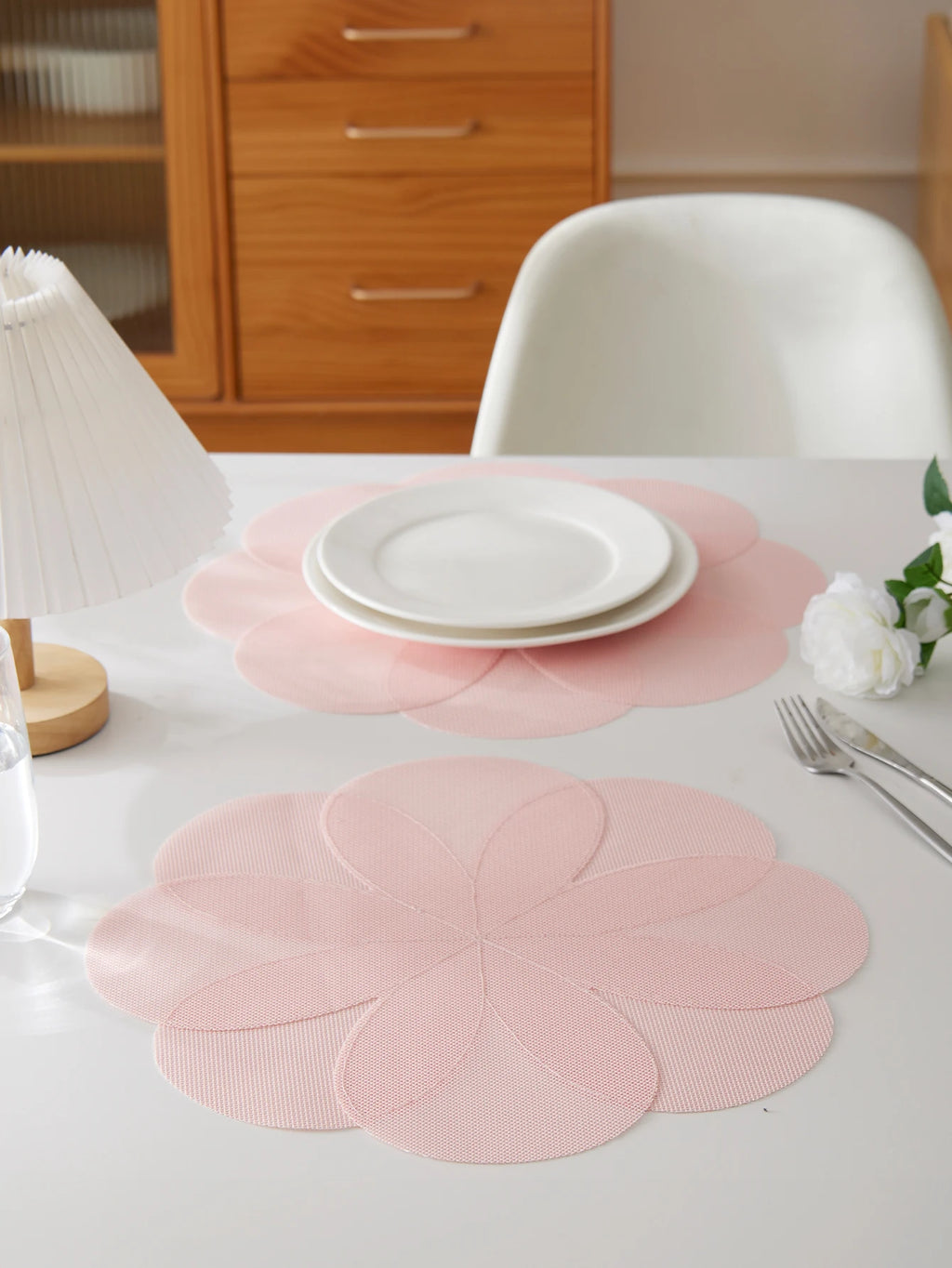 Lot de napperons en PVC antidérapants en Forme de fleurs