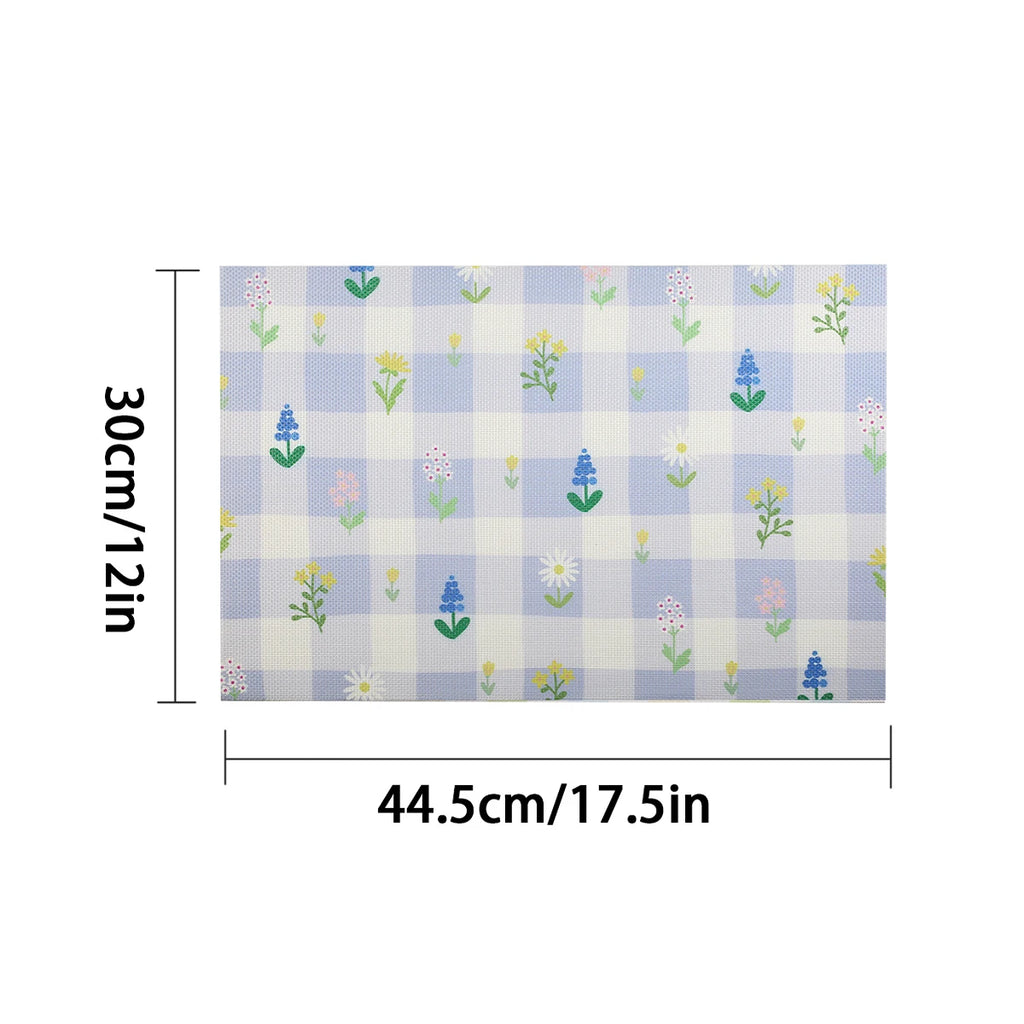 Lot de napperons antidérapants résistants à la chaleur imprimé floral