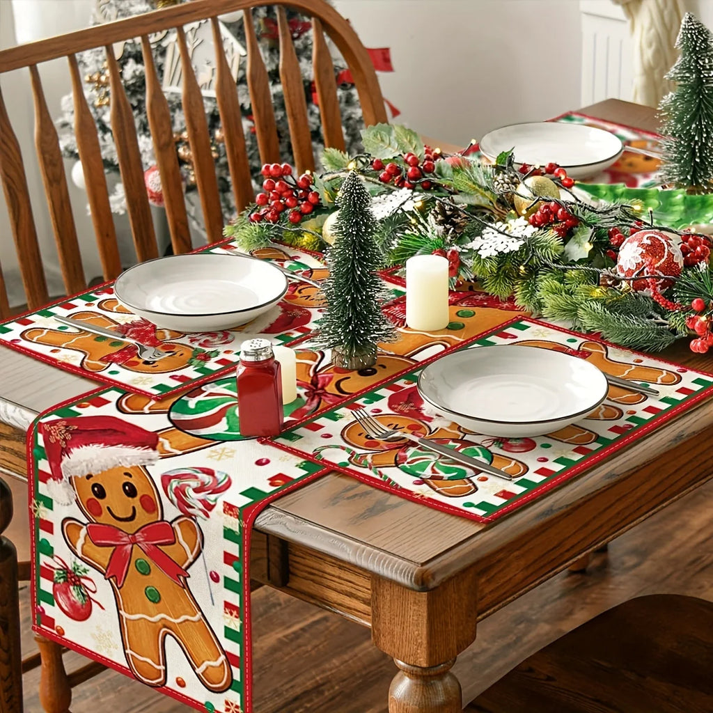 Lot de napperons anti-tache - motif noël