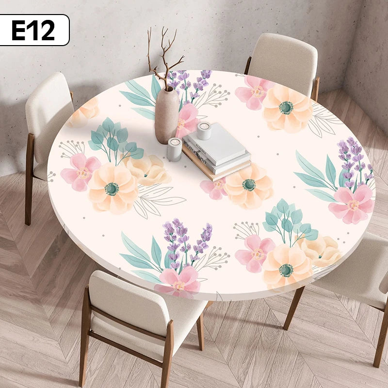 Nappe de table ronde imperméable imprimé florale