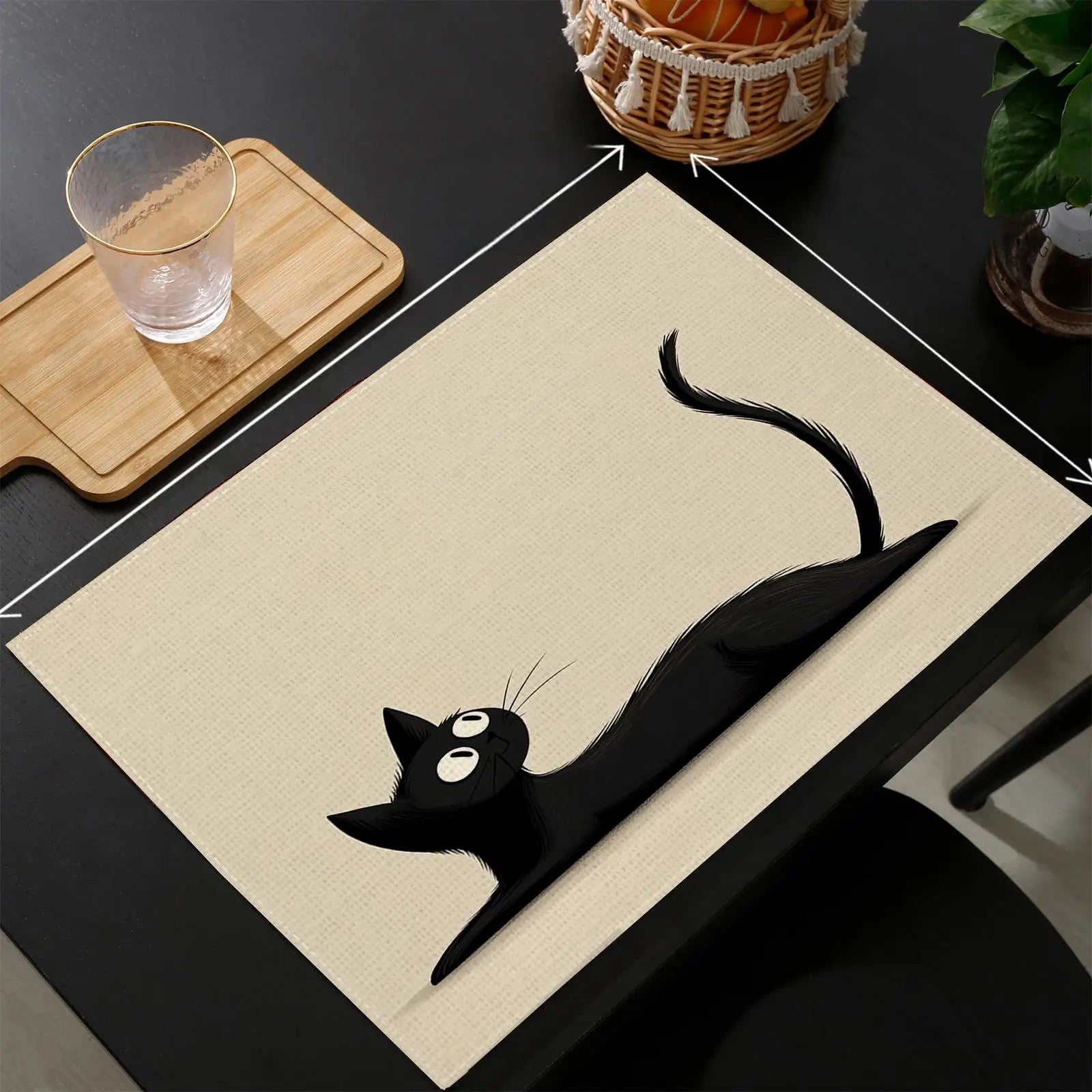 Lot de napperons anti-tache - motif chat