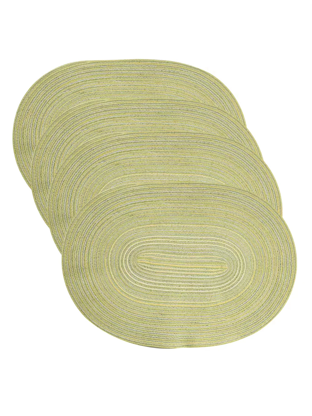 Lot de 4 napperons ovales tissés antidérapants - Vert