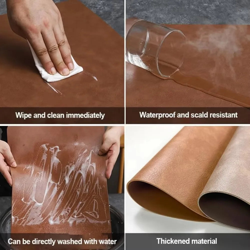 Lot de 4 napperons en similicuir en forme de gouttelette