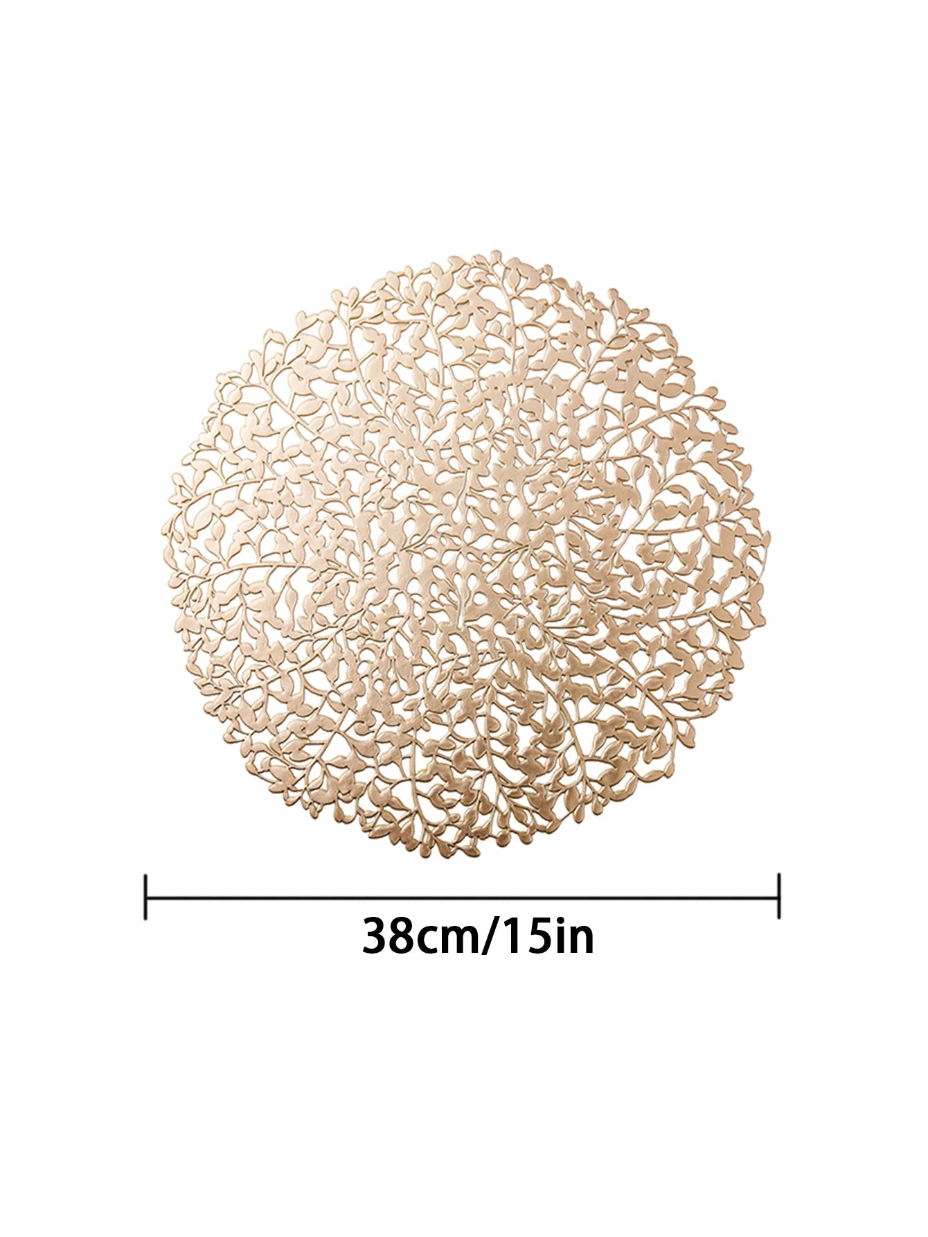 Lot de 6 Napperons ronds en PVC - Doré