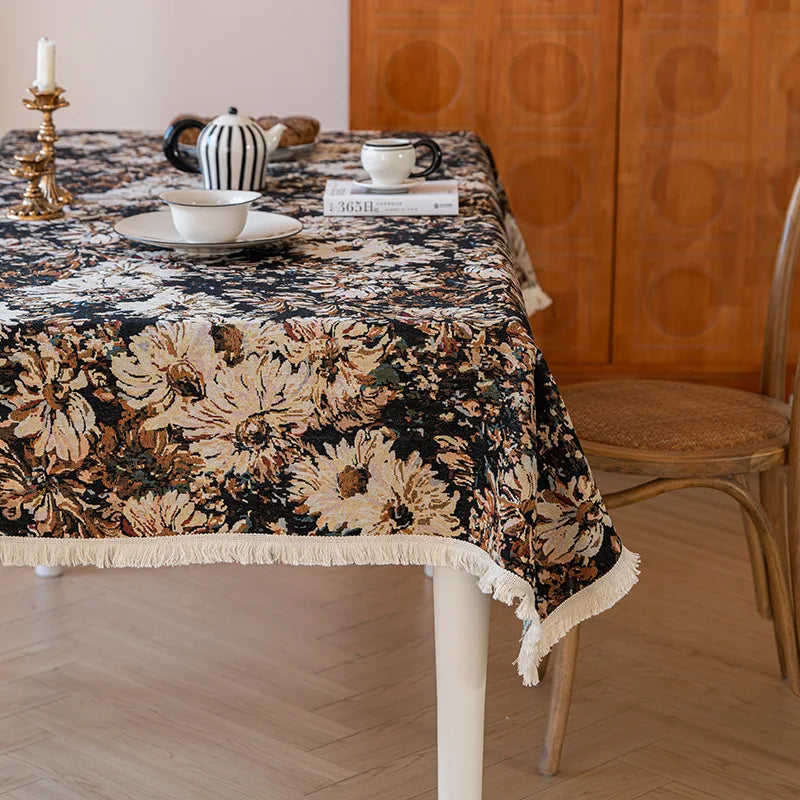Nappe en coton jacquard - style rustique américain
