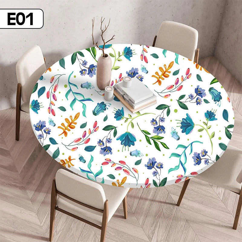 Nappe de table ronde imperméable imprimé florale