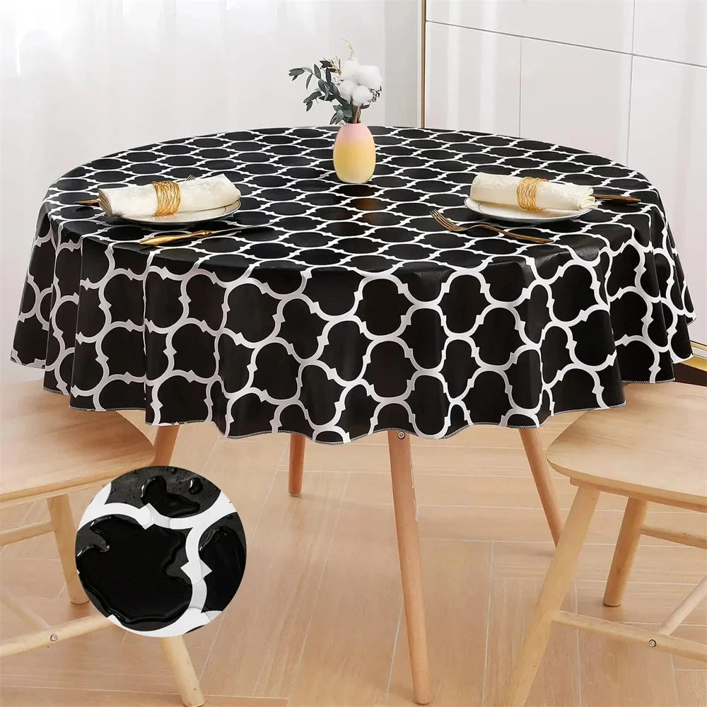 Nappe ronde en PVC imprimé Motifs Marocains