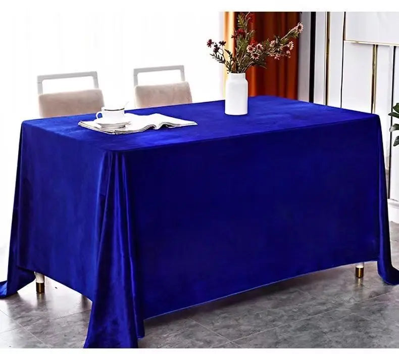 Nappe de table effet velours - Bleu électrique