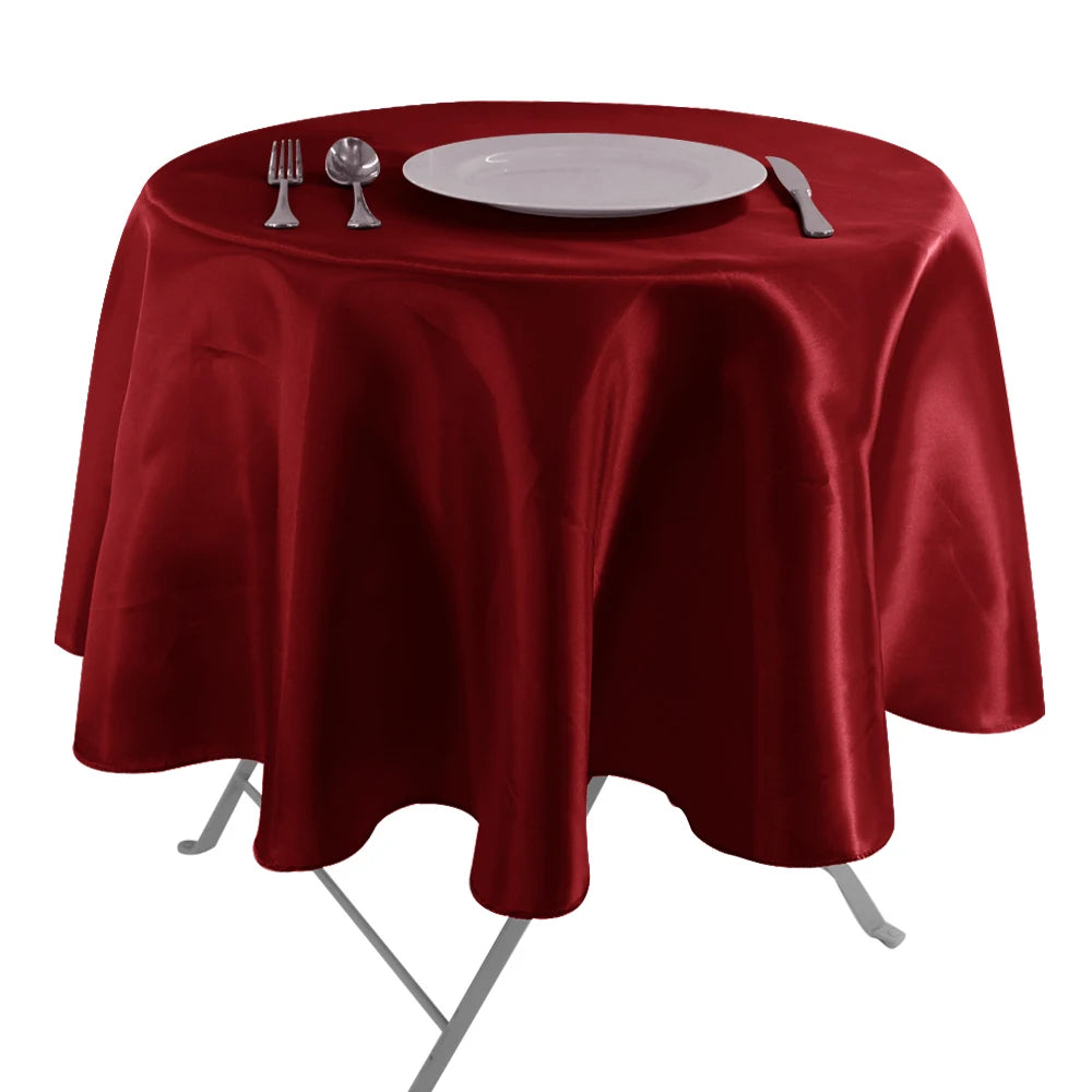 Nappe de table ronde en satin - Couleurs variées