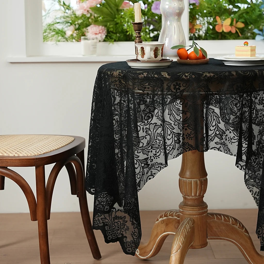 Nappe de table en dentelle - Noir