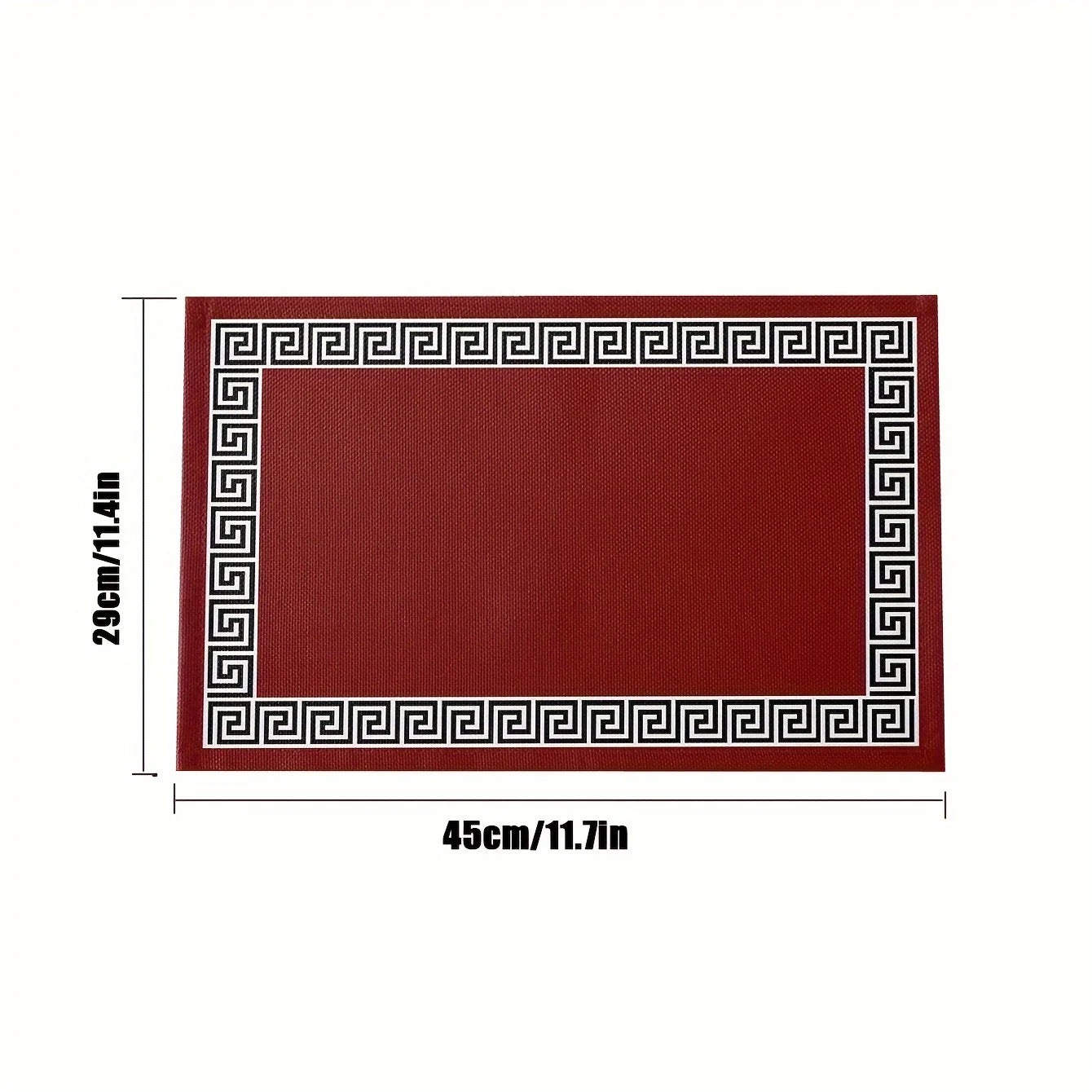 Lot de 4 napperons à motif grec - Rouge