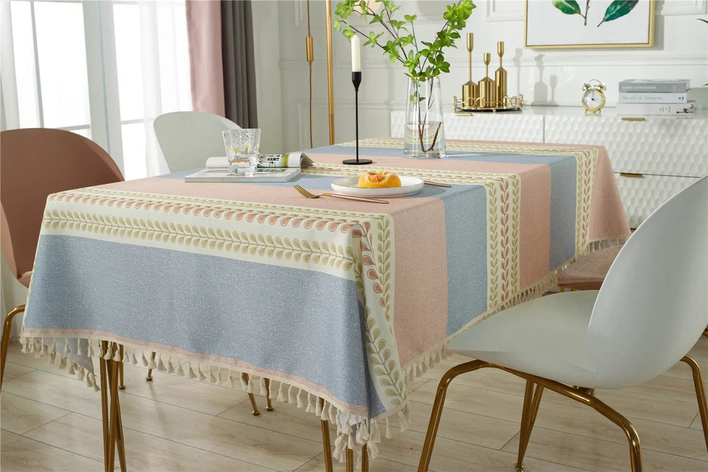 Nappe en coton imperméable – à larges rayures